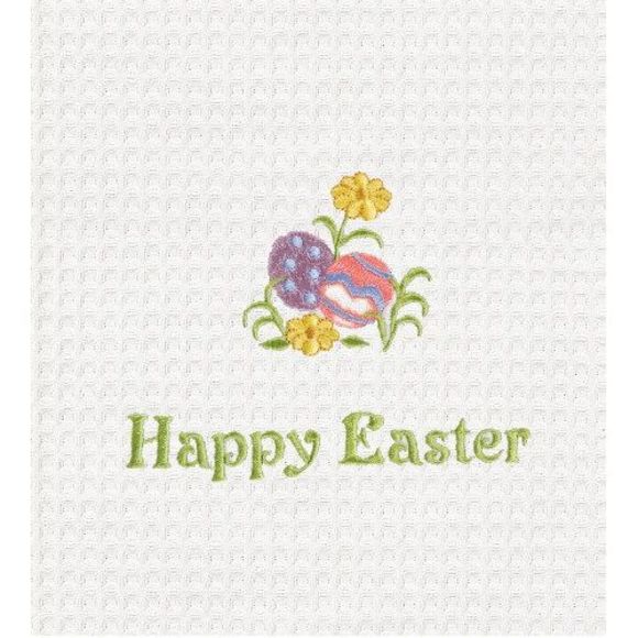 C & F Enterprises Kitchen Happy Easter Decorated Eggs Waffle Weave
